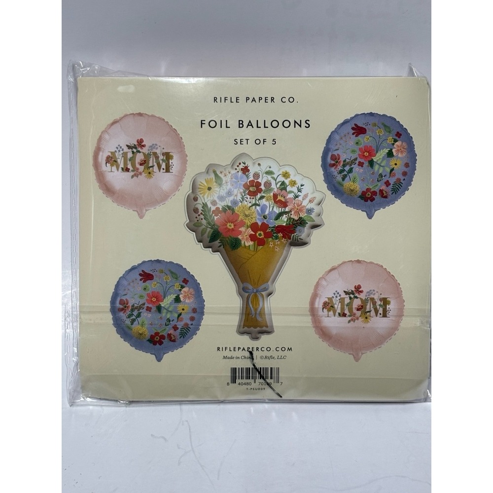 Rifle Paper Co Foil Balloons Set of 5 Mother's Day MOM Floral Bouquet New Sealed